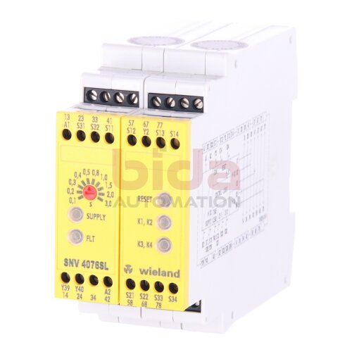 Wieland Electric SNV4076SL (R1.188.2030.0) Ger&auml;t zur &Uuml;berwachung von sicherheitsgerichteten Stromkreisen / Device for monitoring safety-related circuits 24V
