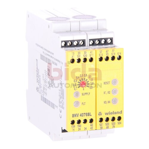 Wieland Electric SNV4076SL (R1.188.2030.0) Ger&auml;t zur &Uuml;berwachung von sicherheitsgerichteten Stromkreisen / Device for monitoring safety-related circuits 24V