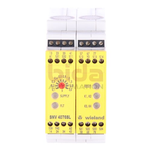 Wieland Electric SNV4076SL (R1.188.2030.0) Ger&auml;t zur &Uuml;berwachung von sicherheitsgerichteten Stromkreisen / Device for monitoring safety-related circuits 24V