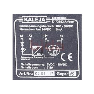 Kaleja Elektronik 02.01.117 Lastrelais 24 VDC 18V-30 VDC