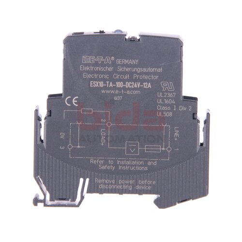 E-T-A ESX10-TA-100-DC24V-12A (6137) Sicherungsautomat / Automatic circuit breaker 24VDC 12A