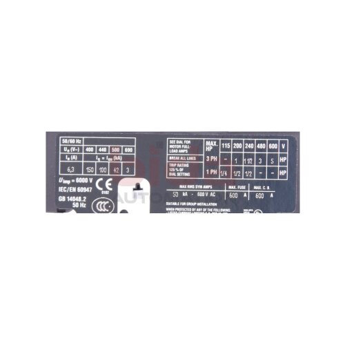Moeller PKZM0-6,3-SC Motorschutzschalter / Motor Protection Switch 600VAC