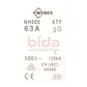 Weber NH000 63A Sicherungseinsatz / fuse insert 63A 500V