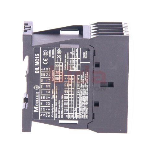 Moeller DIL MC15-01 Leistungssch&uuml;tz / Power Contactor 250VDC 20A