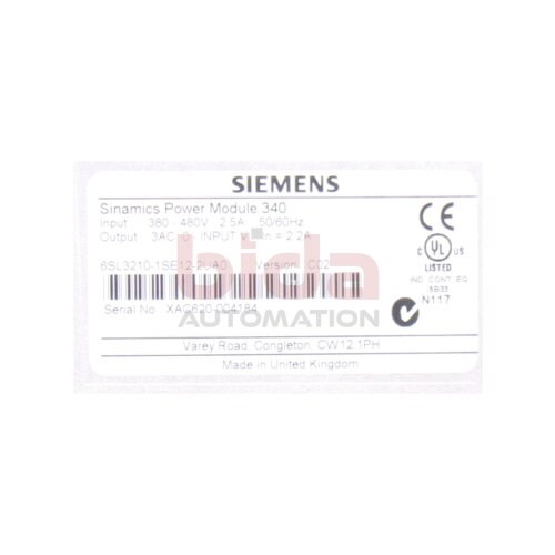 Siemens 6SL3210-1SE12-2UA0 / 6SL3 210-1SE12-2UA0  SINAMICS S120 Umrichter Power Module PM340 380-480V