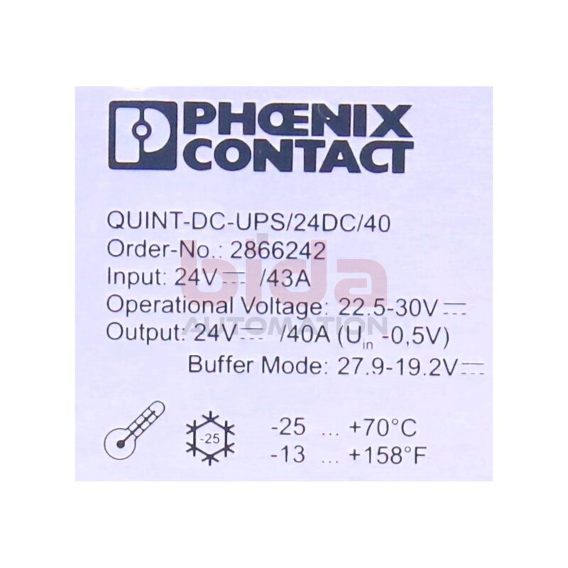 Phoenix QUINT-DC-UPS/24DC/40 Module 24VDC 40A