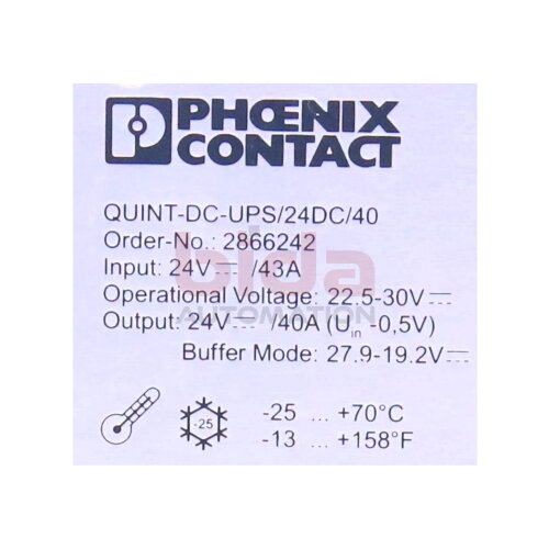 Phoenix QUINT-DC-UPS/24DC/40 Module 24VDC 40A