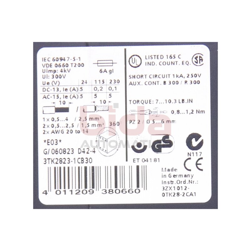 Siemens 3TK2823-1CB30 / 3TK2 823-1CB30 Sicherheitsrelais / Safety Relay