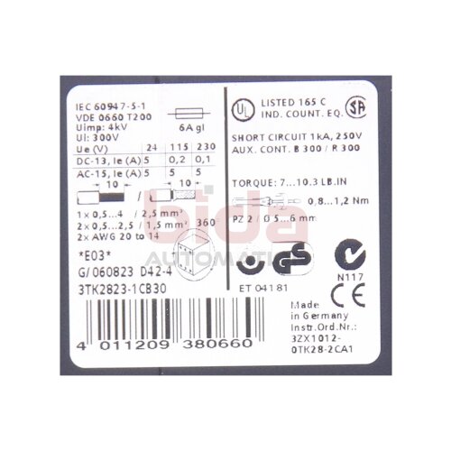 Siemens 3TK2823-1CB30 / 3TK2 823-1CB30 Sicherheitsrelais / Safety Relay