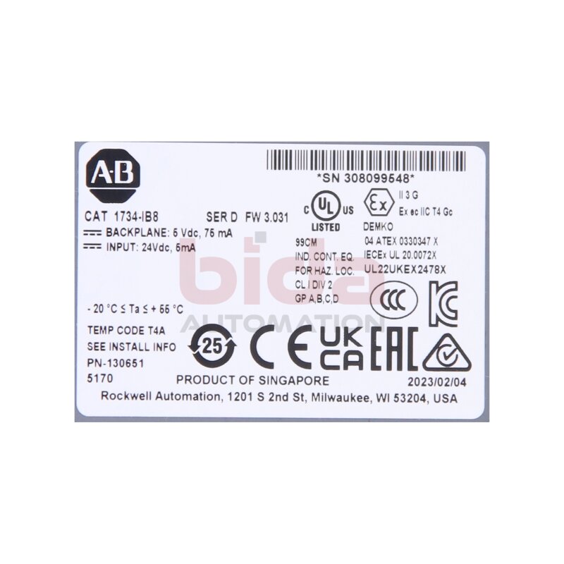 Allen-Bradley 1734-IB8 Eingangsmodul / Input modules 24VDC