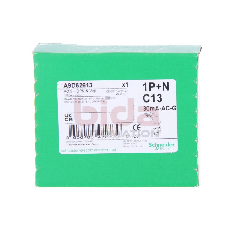 Schneider A9D62613 FI/LS-Schalter 6000A 230V