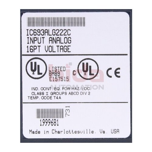 GE Fanuc IC693ALG222C Analog Eingang Modul / Analogue input module