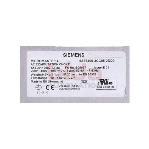 Siemens 6SE6400-3C05-2DD0 / 6SE6400-3C05-2DD0 Micromaster 4 / 200-480V