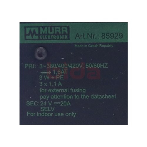 Murr MPL 20 (85929) Trafonetzger&auml;t / Transformer power supply unit  24V
