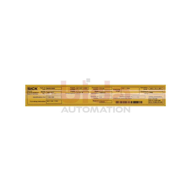 Sick M40S-S002 Lichtschranke / Light barrier 24VDC