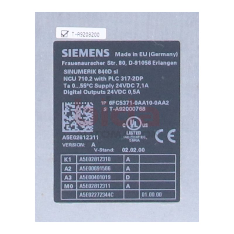 Siemens 6FC5371-0AA10-0AA2 / 6FC5 371-0AA10-0AA2 SINUMERIK 840D SL CNC-Hardware