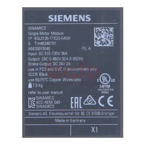 Siemens 6SL3120-1TE23-0AD0 / 6SL3120-1TE23-0AD0 SINAMICS...
