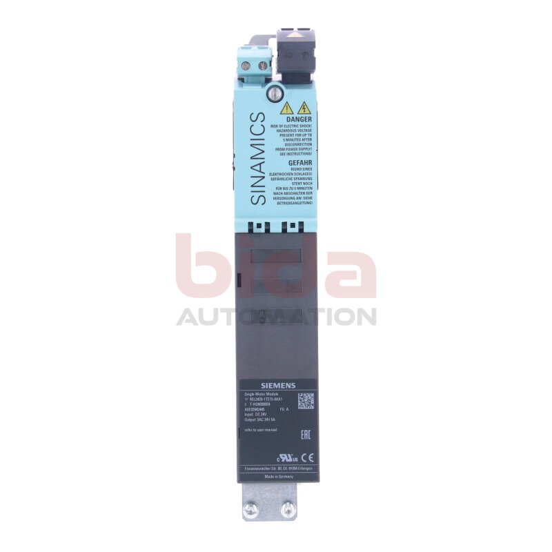 Siemens 6SL3420-1TE15-0AX1 / 6SL3 420-1TE15-0AX1 SINAMICS S120 Single Motor-Module 60VDC 40V 5A