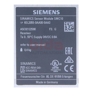 Siemens 6SL3055-0AA00-5AA3 / 6SL3 055-0AA00-5AA3 SINAMICS...