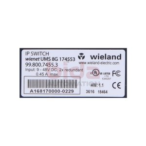 Wieland 99.800.7455.3 IP Switch  9-48V 0.45A