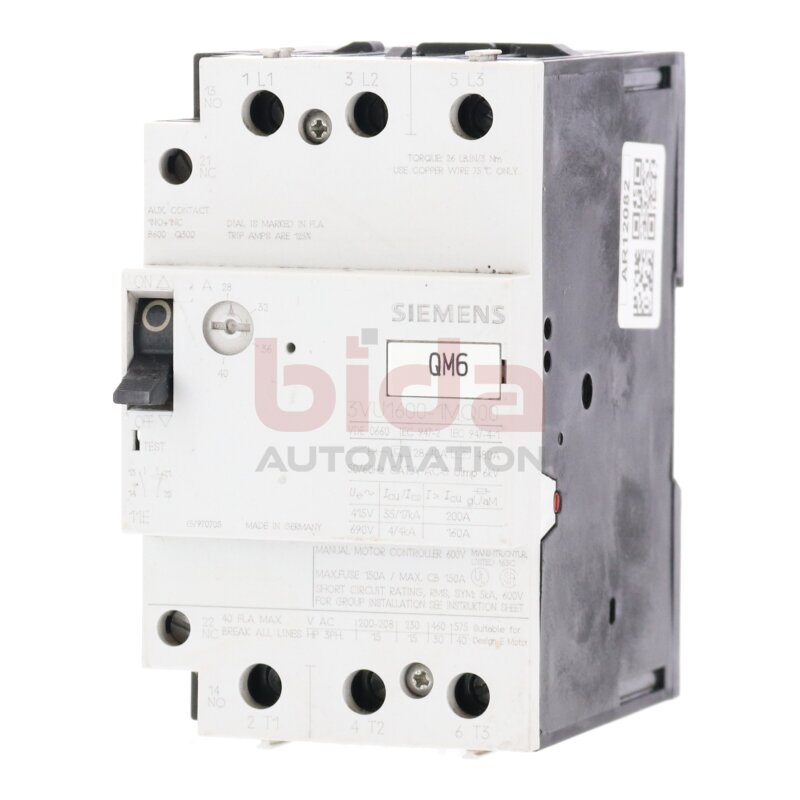 Siemens 3VU1600-1MQ00 Leistungsschalter Circuit Breaker 28-40A