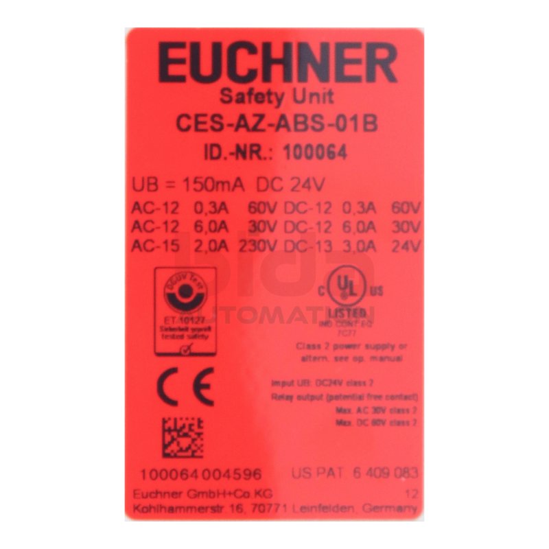 Euchner CES-AZ-ABS-01B Sicherheitseinheit / Safety Unit 24V