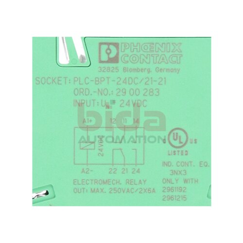 Pheonix Contact PLC-BPT-24DC/21-21 (2900283) Relaissockel