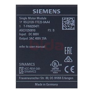 Siemens 6SL3120-1TE21-8AA3 / 6SL3 120-1TE21-8AA3 SINAMICS...