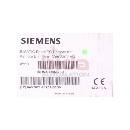 Siemens 6AV7671-1EX01-0BD0 / 6AV7 671-1EX01-0BD0 SIMATIC PANEL PC REMOTE KIT REMOTEBAUGRUPPE 120/240 V