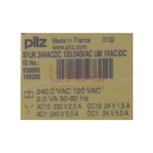 Pilz S1UK 24VACDC 120/240VAC UM 1VAC/DC  (838000)...