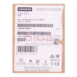 Siemens 6EP1437-3BA10 / 6EP1 437-3BA10 SITOP PSU8200 24V 40A