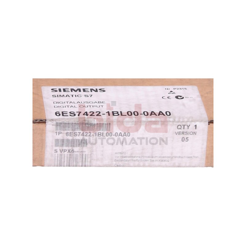 Siemens 6ES7422-1BL00-0AA0 / 6ES7 422-1BL00-0AA0 Digitalausgabe / Digital Output 24V 0,5A