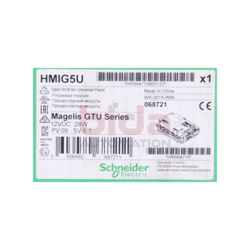 Schneider HMIG5U  Processor Module 12VDC 28W