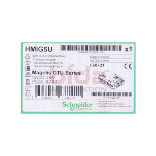 Schneider HMIG5U  Processor Module 12VDC 28W