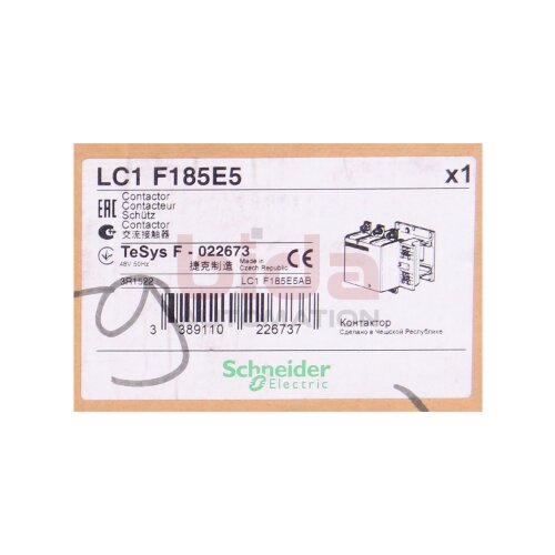 Schneider LC1F185E5 Leistungssch&uuml;tz / Power contactor