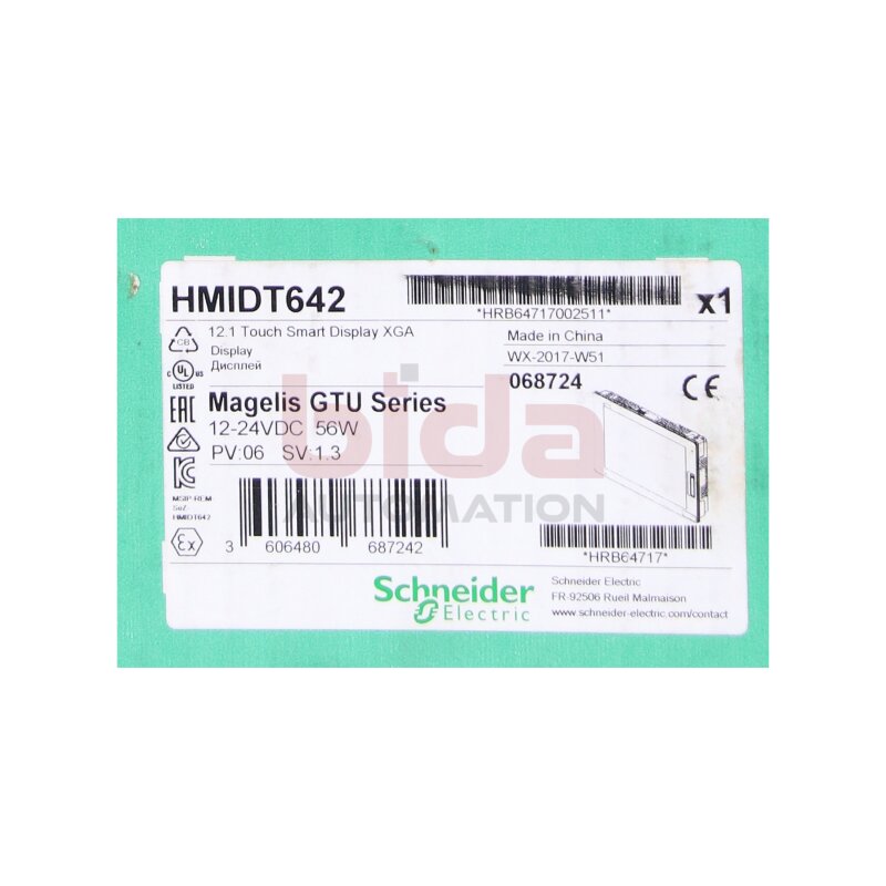 Schneider HMIDT642 Display 12,1" Touch Smart Display XGA 12-24VDC