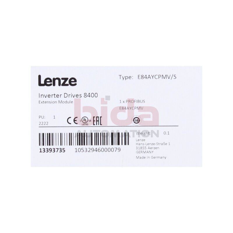 Lenze E84AYCPMV/S Erweiterungsmodul / Extension module