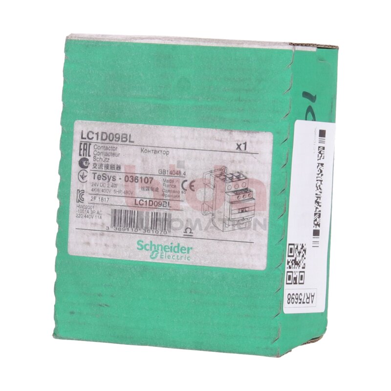 Schneider LC1D09BL Leistungssch&uuml;tz / Power Contactor 24VDC 2,4W