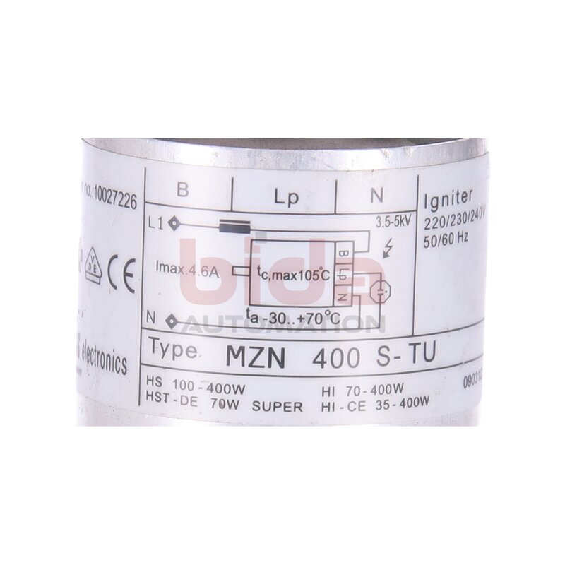 BAG electronics MZN 400 S-TU (10027226) Z&uuml;ndger&auml;t / Ignitor 220/230/240V