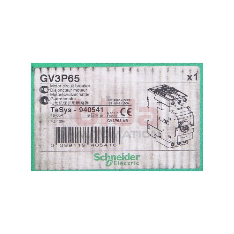Schneider GV3P65  Motorschutzschalter / Motor protection switch