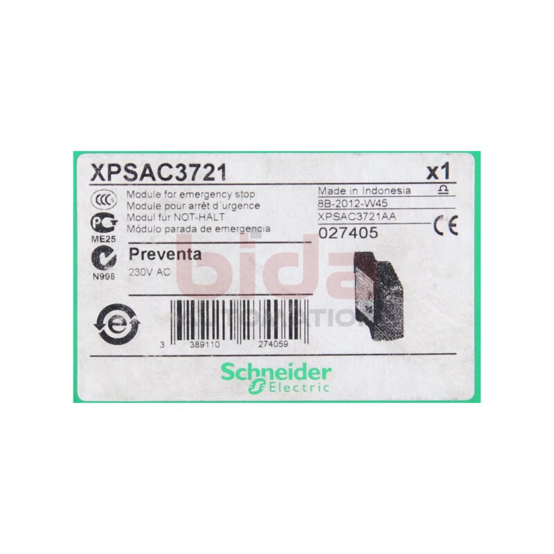 Schneider XPSAC3721 Sicherheitsbaustein Not-Halt / Emergency stop safety module 230VAC
