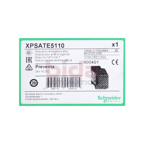 Schneider XPSATE5110 Sicherheitsbaustein Not-Halt / Emergency stop safety module 24VAC