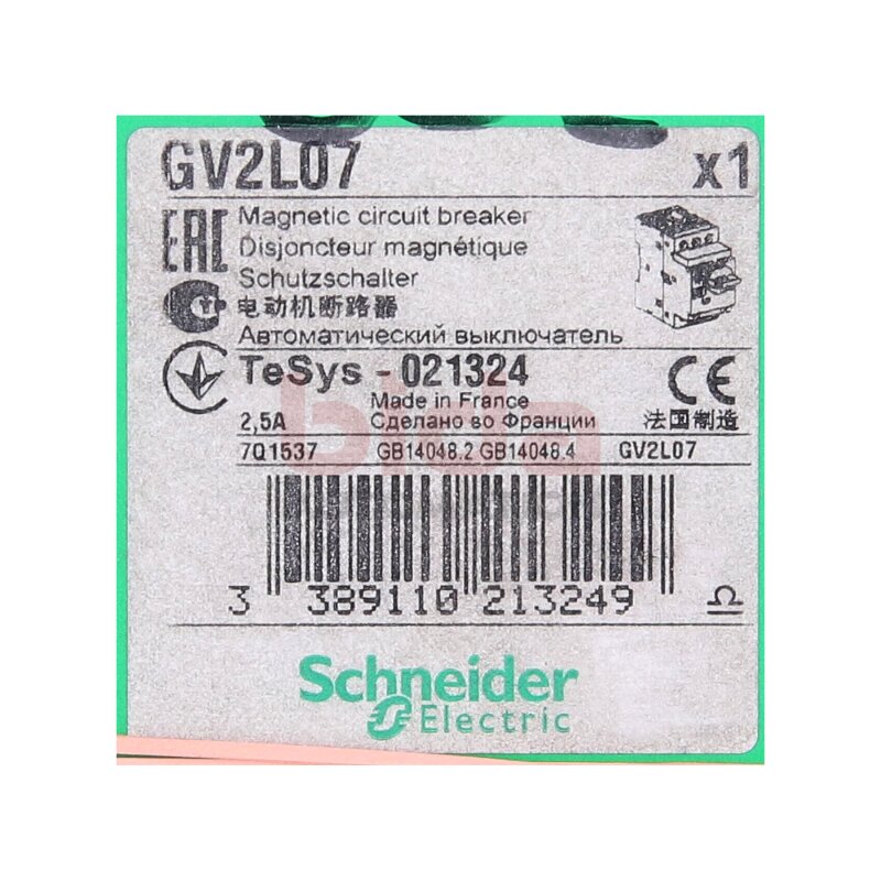 Schneider GV2L07 Motorschutzschalter / Motor Protection Switch 2,5A