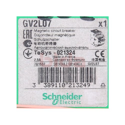 Schneider GV2L07 Motorschutzschalter / Motor Protection Switch 2,5A