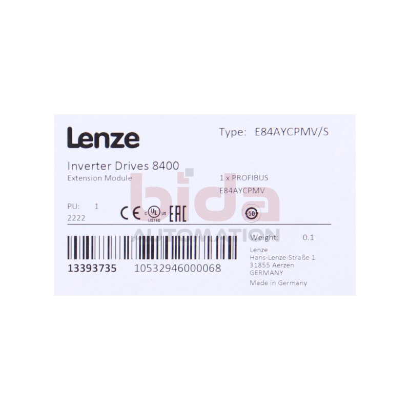 Lenze E84AYCPMV/S Erweiterungsmodul / extension module
