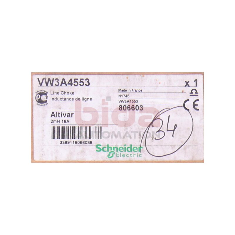 Schneider VW3A4553 Netzdrossel Mains Choke 16A