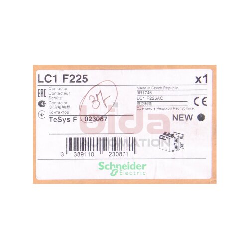 Schneider LC1F225 Leistungssch&uuml;tz / Power Contactor