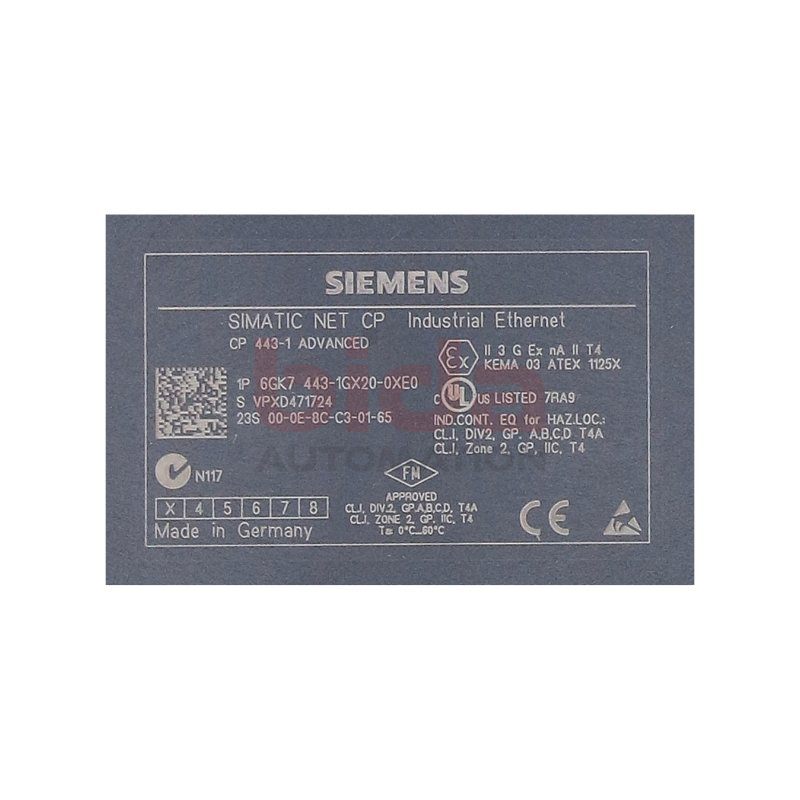 Siemens  6GK7443-1GX20-0XE0 /  6GK7 443-1GX20-0XE0 Kommunikationsprozessor / Communication processor