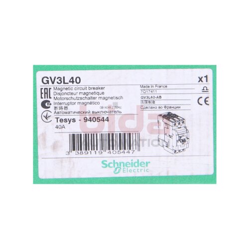 Schneider GV3L40 Motorschutzschalter / Motor Protection Switch 40A
