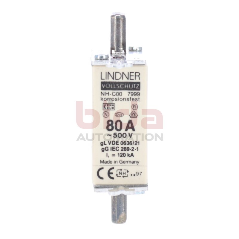 Lindner NH-C00 7999 80A-500V Sicherungseinsatz fuse insert